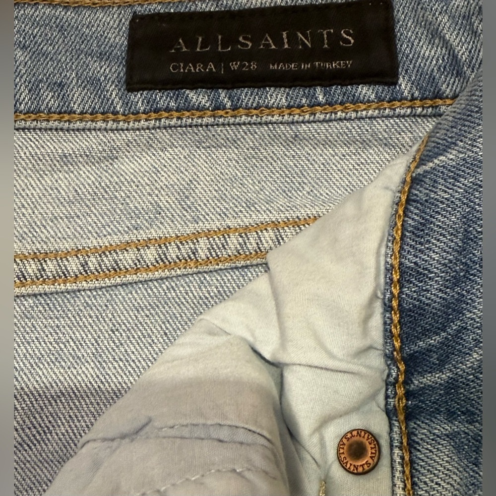 AllSaints Ciara High Waist Bootcut Jeans in Light Indigo Size 28 - Picture 7 of 8